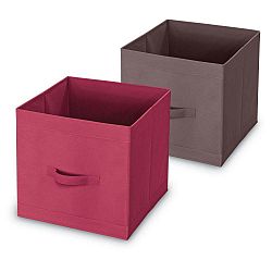 Úložný box s úchyty v hnědé barvě Domopak