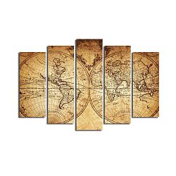 Vícedílný obraz Big Map Of The World, 105 x 70 cm