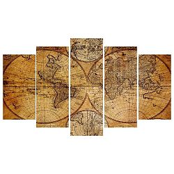 Vícedílný obraz na plátně Map Brown Canvas