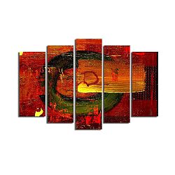 Vícedílný obraz Red Abstract Wall Art, 105 x 70 cm
