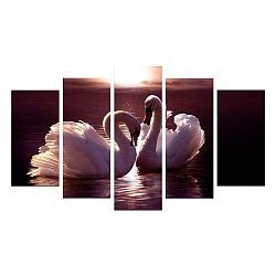 Vícedílný obraz Swans, 110 x 60 cm