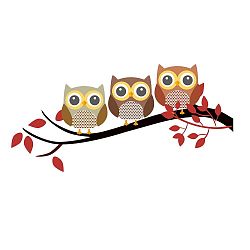Vinylová nástěnná samolepka Happy Owls