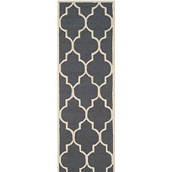 Vlněný koberec Everly 76x243 cm, tmavě šedý