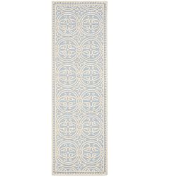 Vlněný koberec Marina Light Blue, 76x243 cm