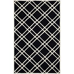 Vlněný koberec Safavieh Mati Black, 182 x 121 cm
