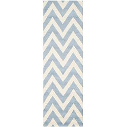 Vlněný koberec Stella Light Blue, 76x243 cm