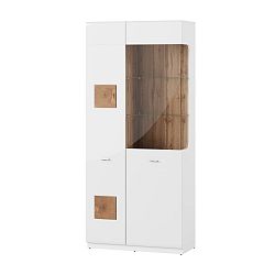 Vysoká bílá vitrína Szynaka Meble Wood