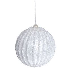 Závěsná bílá dekorace Ewax Bola, ⌀ 8 cm