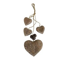 Závěsná dekorace Antic Line Wood Garland Hearts