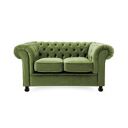 Zelená dvoumístná pohovka Vivonita Chesterfield