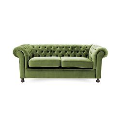 Zelená trojmístná pohovka Vivonita Chesterfield