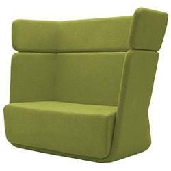 Zelené křeslo Softline Basket Felt Melange Lime