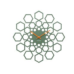 Zelené nástěnné hodiny Karlsson Sunshine Hexagon