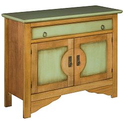 Zeleno-hnědá komoda Evergreen House Credenza