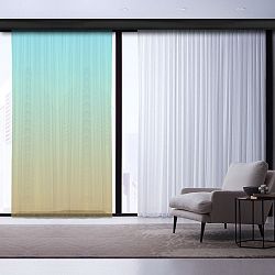 Zeleno-tyrkysový závěs Curtain Latta, 140 x 260 cm