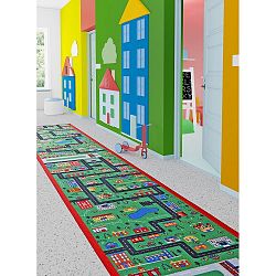 Zelený dětský běhoun City, 100 x 450 cm