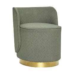 Zelený puf Hübsch Pouf Brass Ring, výška 62 cm