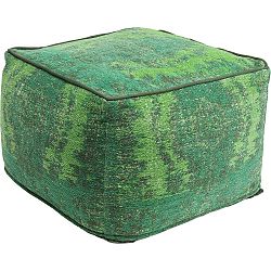 Zelený puf s ornamentem Kare Design Kelim