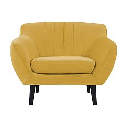 Žlutá sametové křeslo Mazzini Sofas Toscane