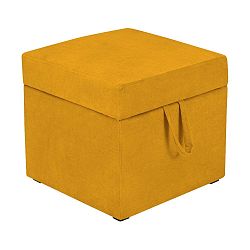 Žlutá taburetka s úložným prostorem KICOTI Cube