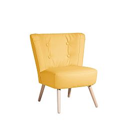 Žluté křeslo Max Winzer Neele Leather Corn
