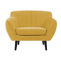 Žluté křeslo Mazzini Sofas Toscane, černé nohy