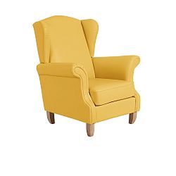 Žluté křeslo ušák Max Winzer Verita Leather Corn