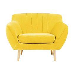Žluté sametové křeslo Mazzini Sofas Sardaigne