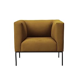 Žluté sametové křeslo Windsor & Co Sofas Neptune