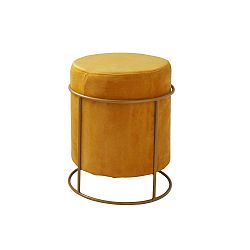 Žlutý čalouněný puf Native Stack, ⌀ 37 cm