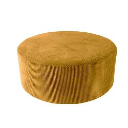 Žlutý manšestrový puf Leitmotiv Glam, 90 x 35 cm