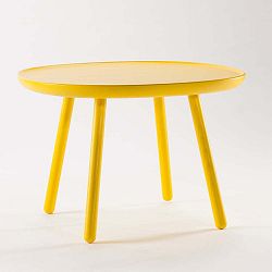 Žlutý odkládací stolek z masivu EMKO Naïve, ø 64 cm