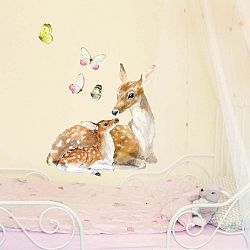 Znovu snímatelná samolepka Deer Family, 40x40 cm