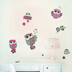 Znovu snímatelná samolepka Owls, 50x40 cm