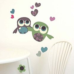 Znovu snímatelná samolepka Owls Mini, 30x21 cm