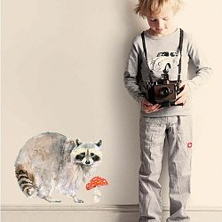 Znovu snímatelná samolepka Raccoon, 40 x 30 cm