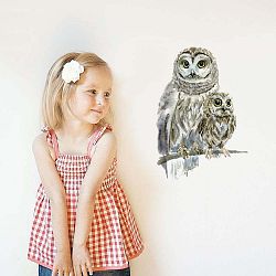 Znovu snímatelná samolepka Woodland Owls, 30x21 cm