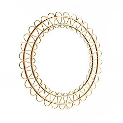 Zrcadlo s bambusovým rámem Simla Rattan, ⌀ 81 cm