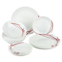 18dílná jídelní sada Domitille Rouge