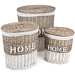 3dílná sada proutěných košů Home