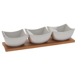 4dílná porcelánová sada na pochutiny