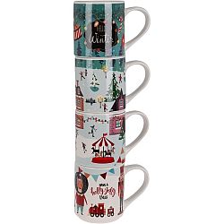 4dílná sada hrnků Winter, 265 ml, porcelán
