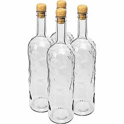 4dílná sada lahví s korkovým špuntem, 1 l