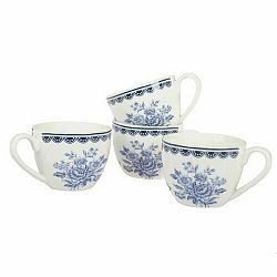 4dílná sada porcelánových šálků Blue Rose, 90 ml