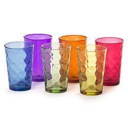 6dílná sada barevných sklenic, 200 ml