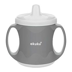 Akuku Dětský hrníček s náústkem šedá, 200 ml