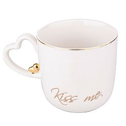 Altom Porcelánový hrnek Kiss Me 400 ml, bílá