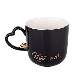 Altom Porcelánový hrnek Kiss Me 400 ml, černá