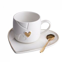 Altom Sada šálku, podšálku a lžičky Heart, 250 ml