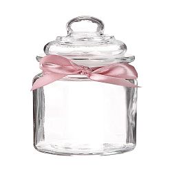Altom Skleněná dóza Paris Rose 800 ml, růžová stuha